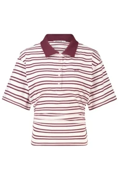 T-shirt Enisa slim fit T-shirt met polokraag en streepdessin