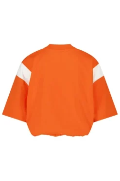T-shirt Enny sporty t-shirt met v-hals en elastische zoom