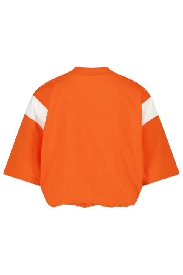 T-shirt Enny sporty t-shirt met v-hals en elastische zoom