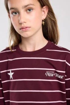 T-Shirt Ephie Jr oversized gestreept boxy t-shirt met chest prints