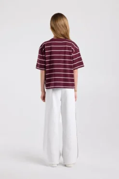 T-Shirt Ephie Jr oversized gestreept boxy t-shirt met chest prints