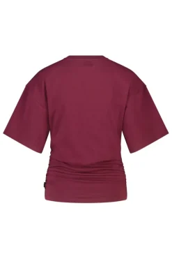 T-shirt Erin t-shirt met scrunched zijnaad en borduurwerk achter