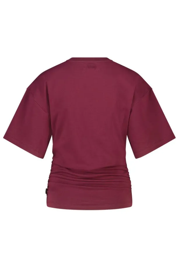 T-shirt Erin t-shirt met scrunched zijnaad en borduurwerk achter
