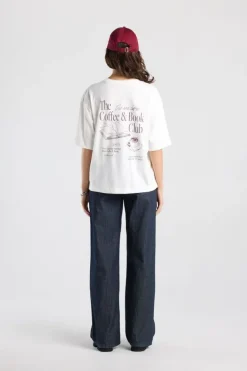 T-shirt Estelle oversized T-shirt met chest en back print