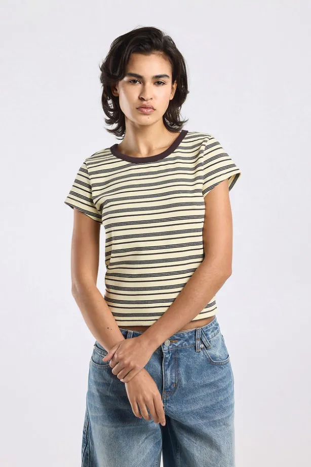 T-shirt Eunice gestreept t-shirt met hoge elasticiteit