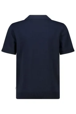T-shirt Kaden Jr relaxed knit polo met open kraag en ribboorden
