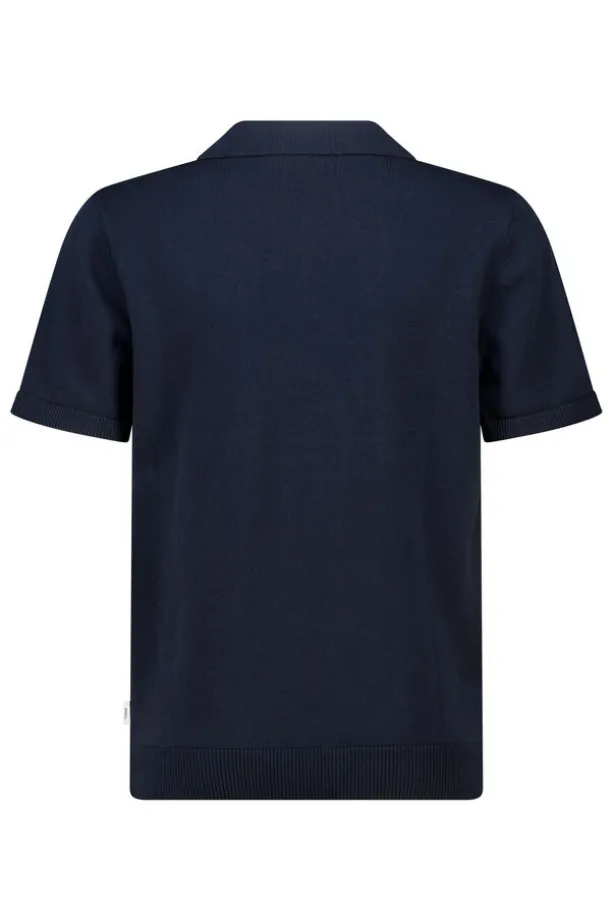 T-shirt Kaden Jr relaxed knit polo met open kraag en ribboorden