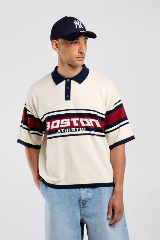 T-shirt Kirk loose fit T-shirt met streepdessin en artwork