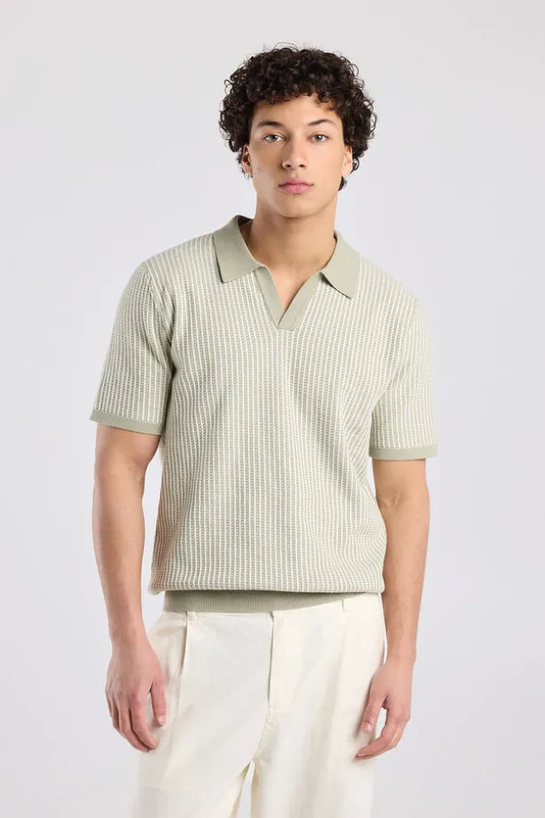 T-shirt Kolby regular fit t-shirt met open kraag