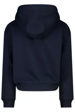 Zip-up sweater Sanne Jr zip-up sweater met capuchon en kangaroo zak